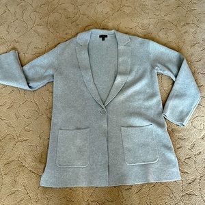 Talbots gray front button sweater jacket